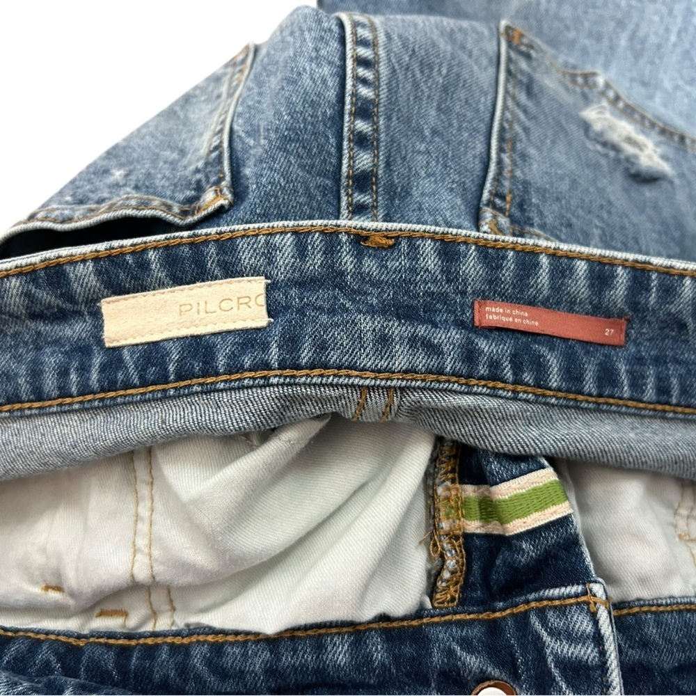 Anthropologie Pilcro Acid Wash Distressed High Waisted Jeans Womens Size 27 - Picture 5 of 13